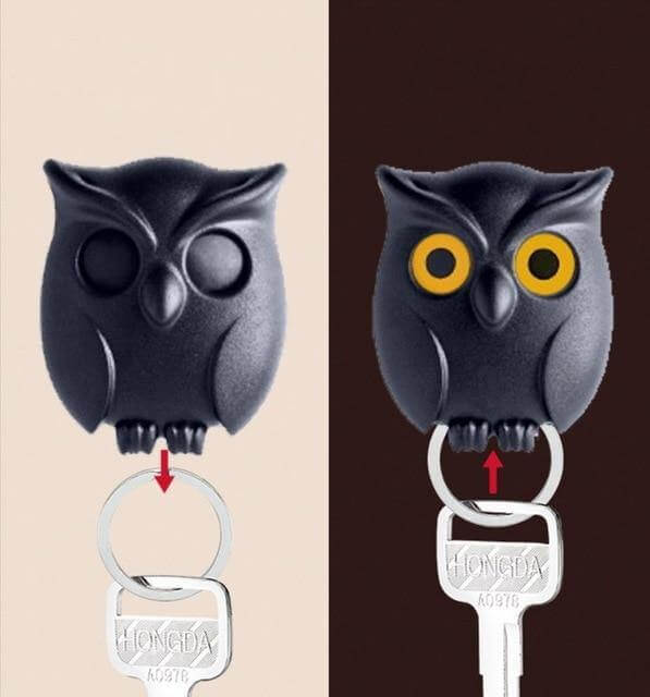 Cute Night Owl Magnetic Wall Key Holder