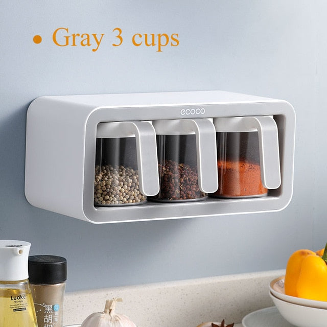 Wall Mount Multiple Grids Seasoning Organizer - Image 3