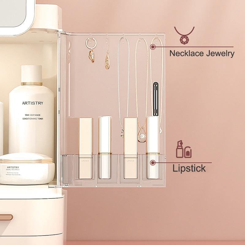 Cosmetic Make-up Jewelry Organizer with Led Lighted Mirror - Image 14