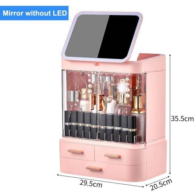 Cosmetic Make-up Jewelry Organizer with Led Lighted Mirror - MaviGadget