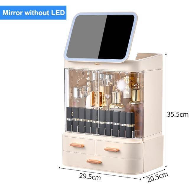Cosmetic Make-up Jewelry Organizer with Led Lighted Mirror - Image 2