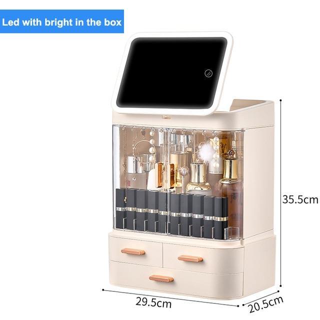 Cosmetic Make-up Jewelry Organizer with Led Lighted Mirror - Image 20