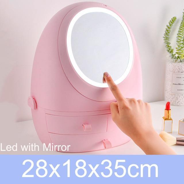 Cosmetic Make-up Jewelry Organizer with Led Lighted Mirror - Image 6