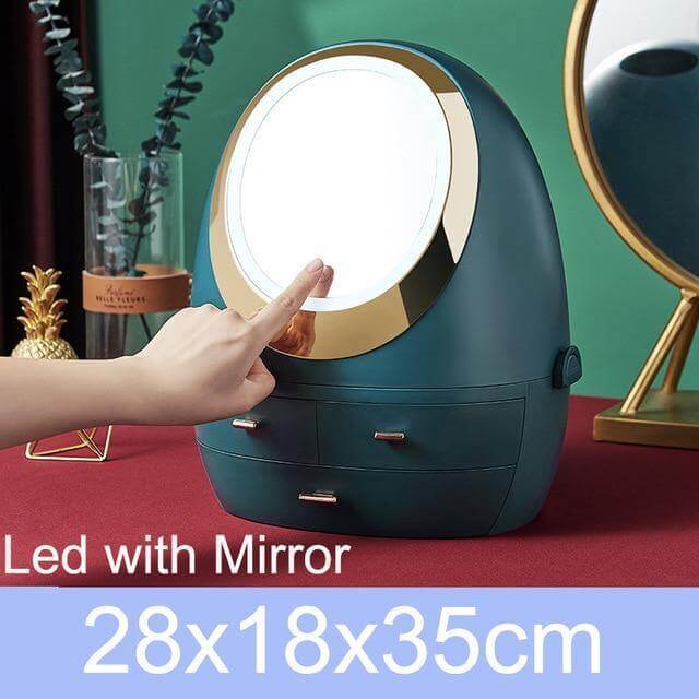 Cosmetic Make-up Jewelry Organizer with Led Lighted Mirror - MaviGadget