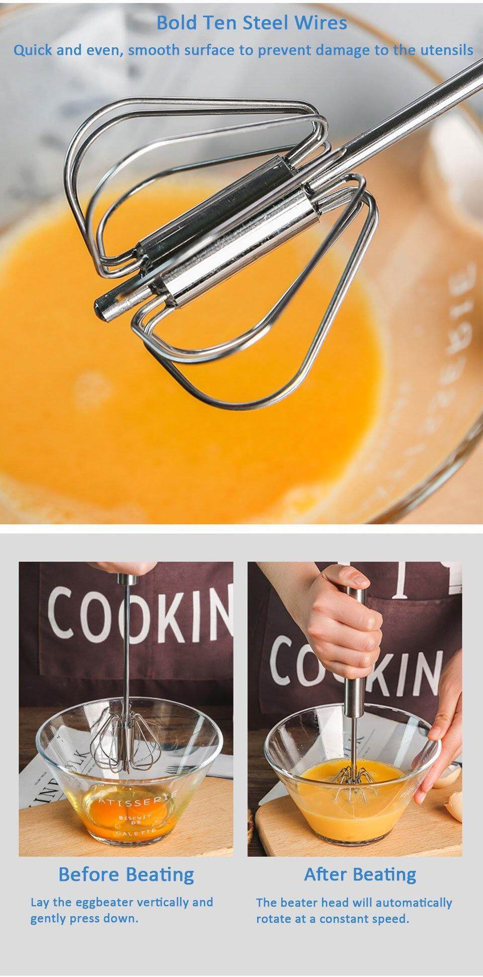 Stainless Steel Easy Stirrer Whisk - MaviGadget