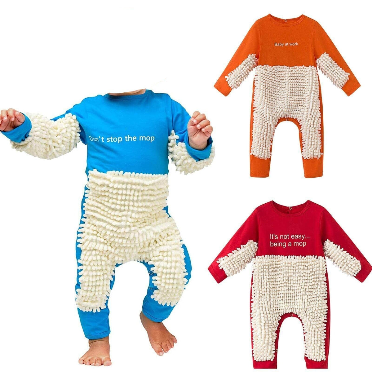 Funny Baby Mop Onesie