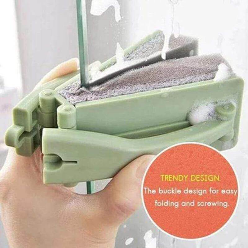 Simple Folding Wiper Hand Brush Sponge with Handle - Image 0