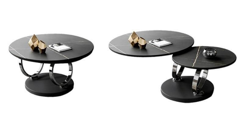 Italian Modern Two-layer Coffee Side Table with Marble Top - Image 13