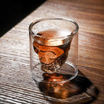 3D Skull Head Double Drinking Glass