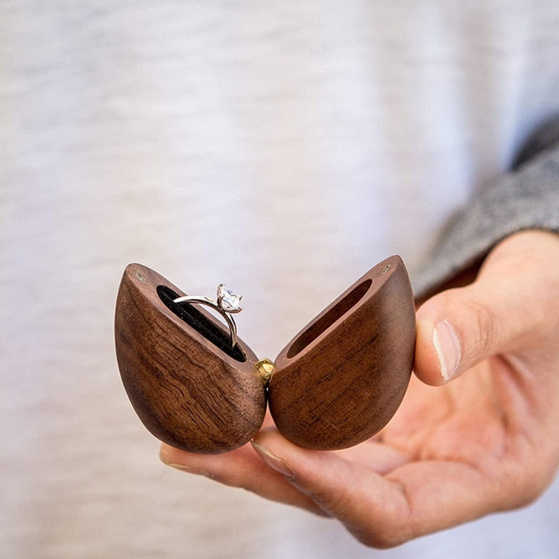 Forever Heart Wooden Ring Box