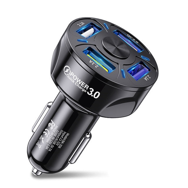 4-Port USB Car Quick Charge