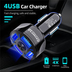 4-Port USB Car Quick Charge