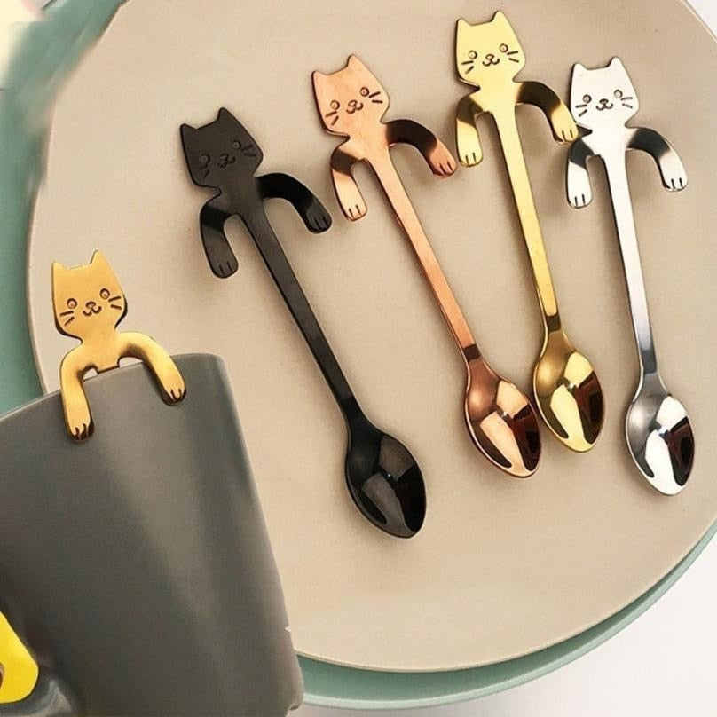 Cute Cat Long Handle Tea Spoon - Image 0