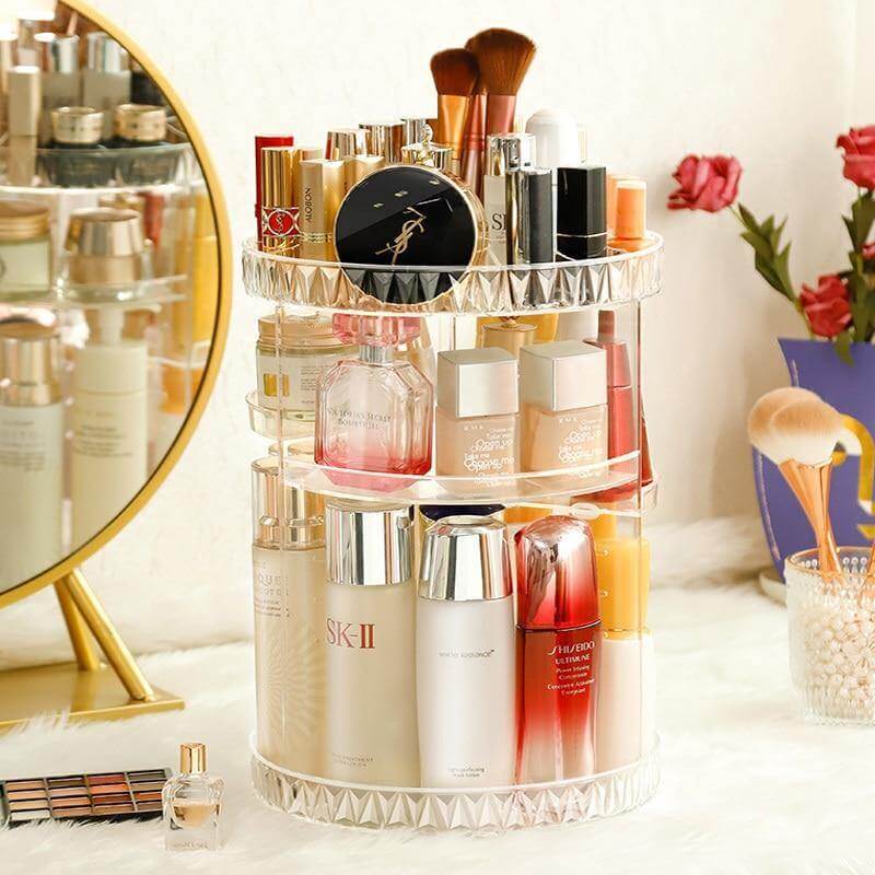 360 Degree Rotation Cosmetic MakeUp Cologne Organizer Box - Image 6