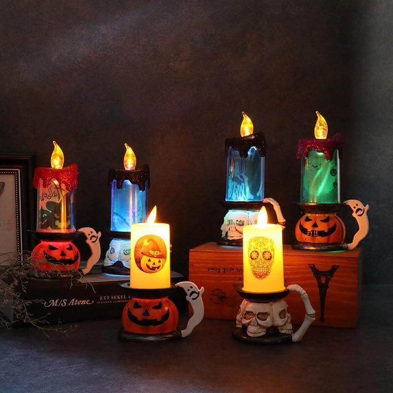 3D Pumpkin Skeleton Halloween Candle Lights - Image 3