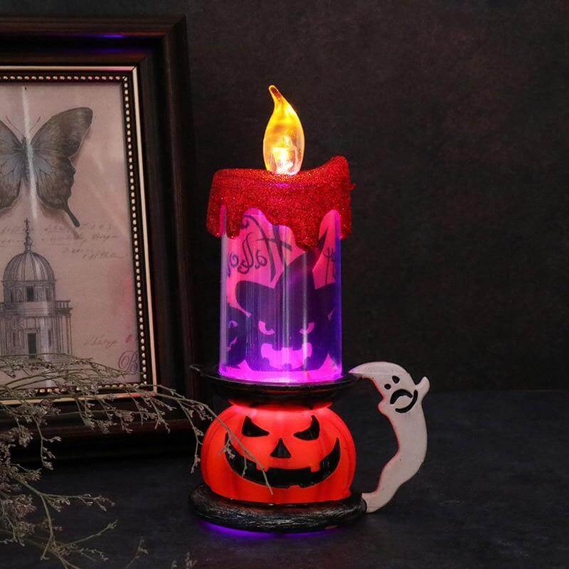 3D Pumpkin Skeleton Halloween Candle Lights - Image 1