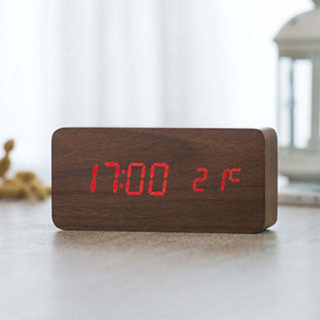 Nordic Digital Led Voice Control Alarm Clock