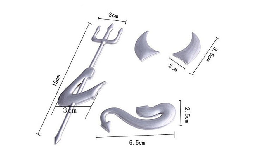 3D Funny Little Devil Demon Horns Sticker for Cars - Image 4