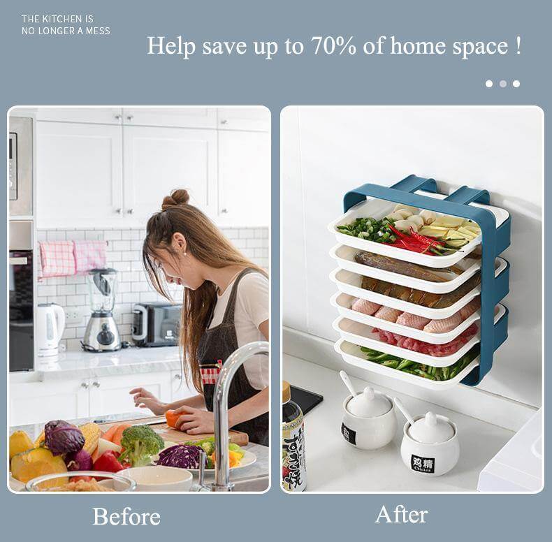 Wall-Mounted Space Saving Kitchen Organizer