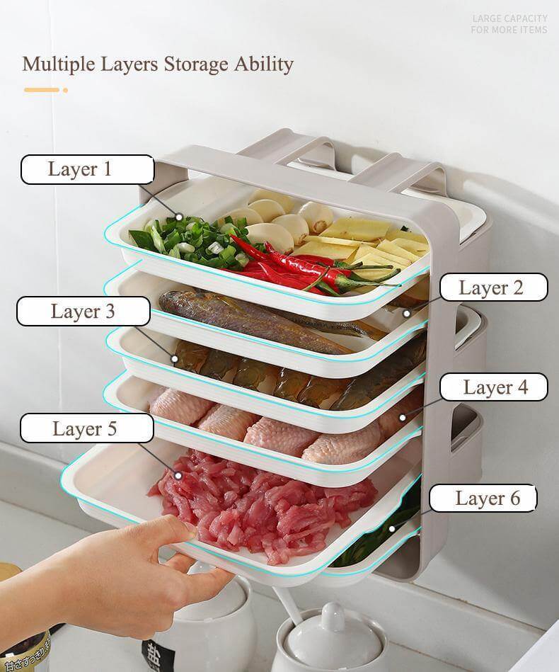 Wall-Mounted Space Saving Kitchen Organizer