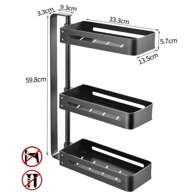 Multi-layer Punch Free Rotating Kitchen Rack - Image 12