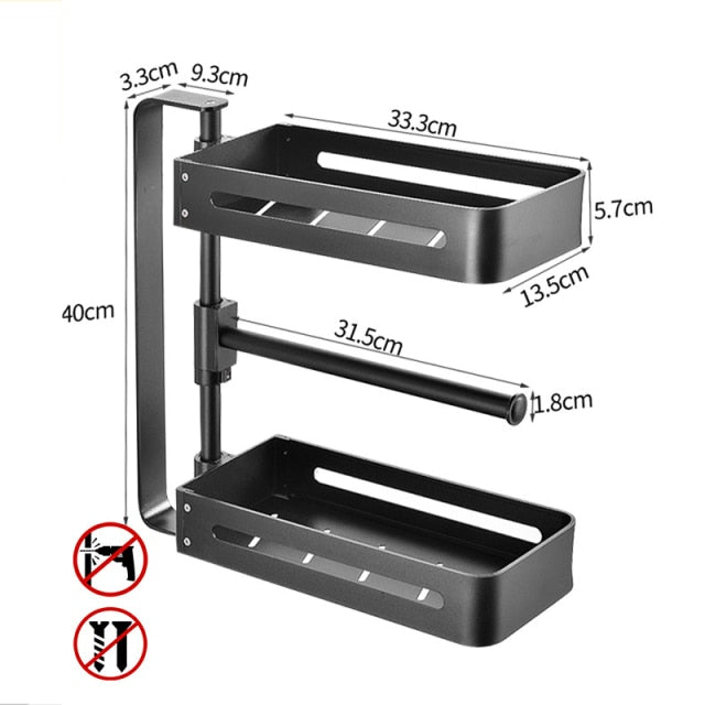 Multi-layer Punch Free Rotating Kitchen Rack