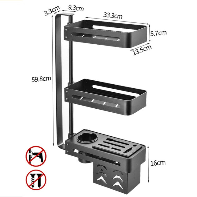 Multi-layer Punch Free Rotating Kitchen Rack