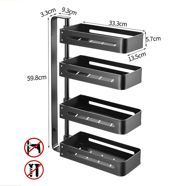 Multi-layer Punch Free Rotating Kitchen Rack