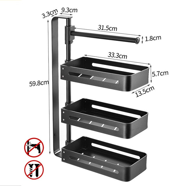 Multi-layer Punch Free Rotating Kitchen Rack - Image 15