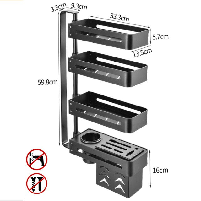 Multi-layer Punch Free Rotating Kitchen Rack - Image 14