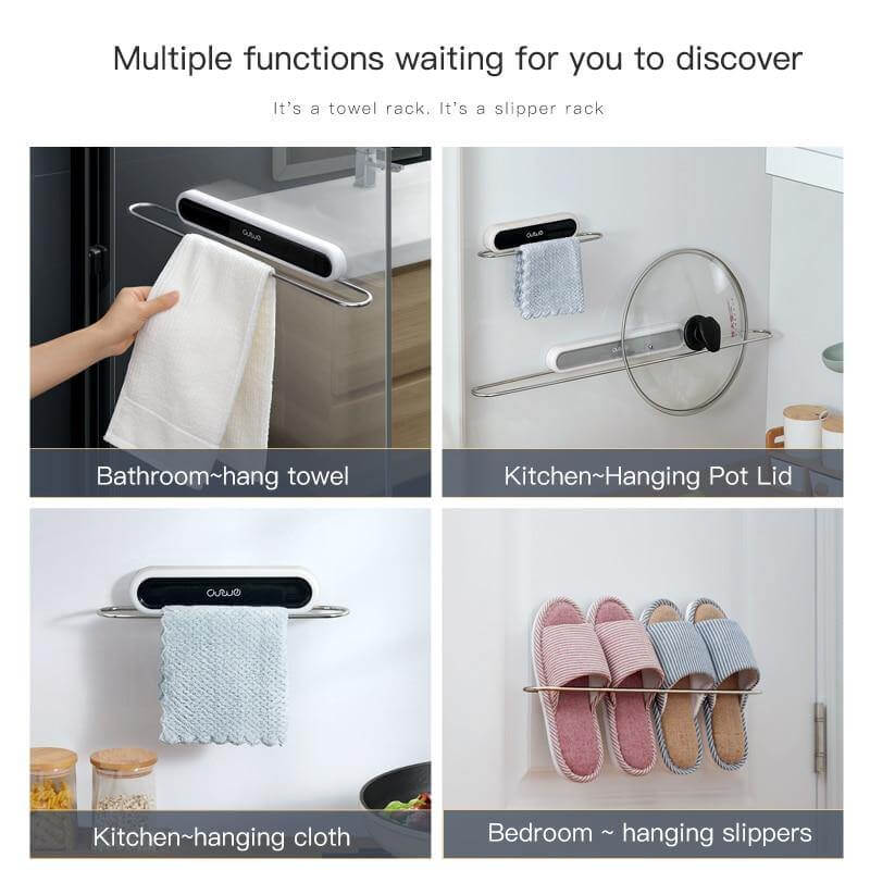 Stainless Steel Wall-Mounted Foldable Towel Hanger - MaviGadget