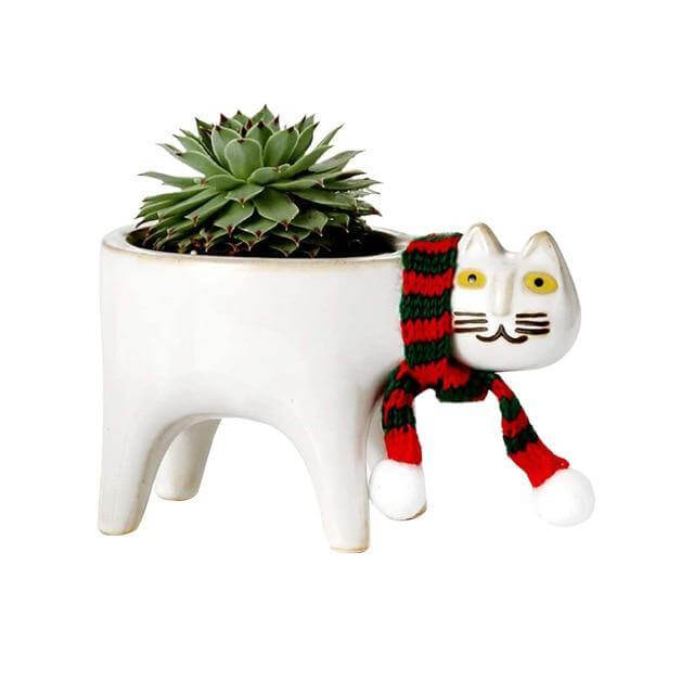 Lovely Ceramic Cat Plant Vase - Image 1