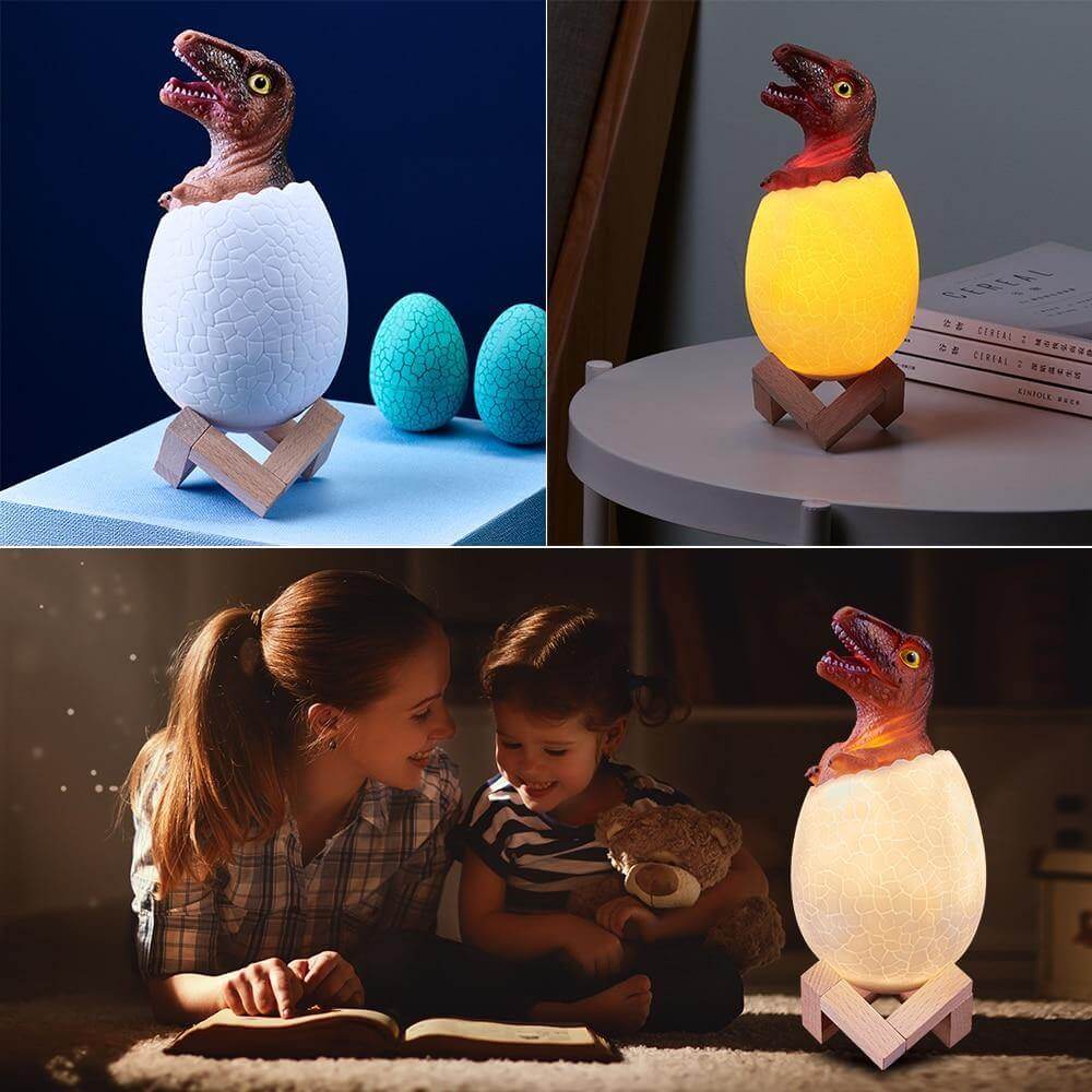 3D Dinosaur Egg Remote Control Colorful Bedside Light