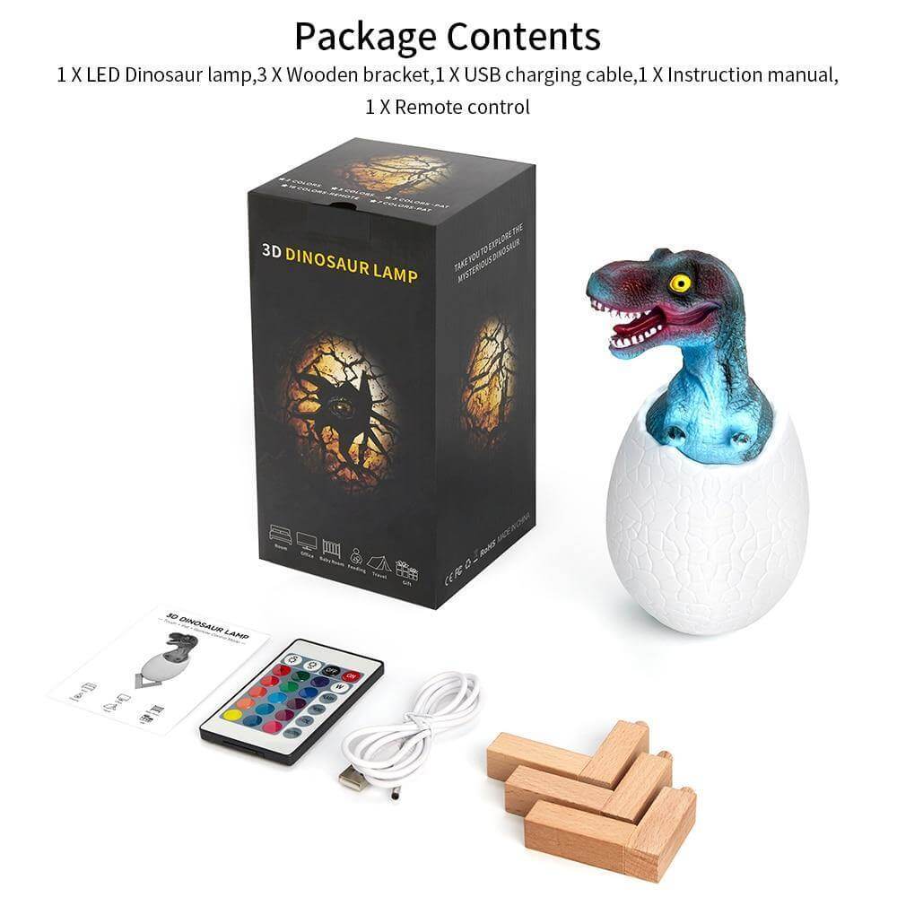 3D Dinosaur Egg Remote Control Colorful Bedside Light