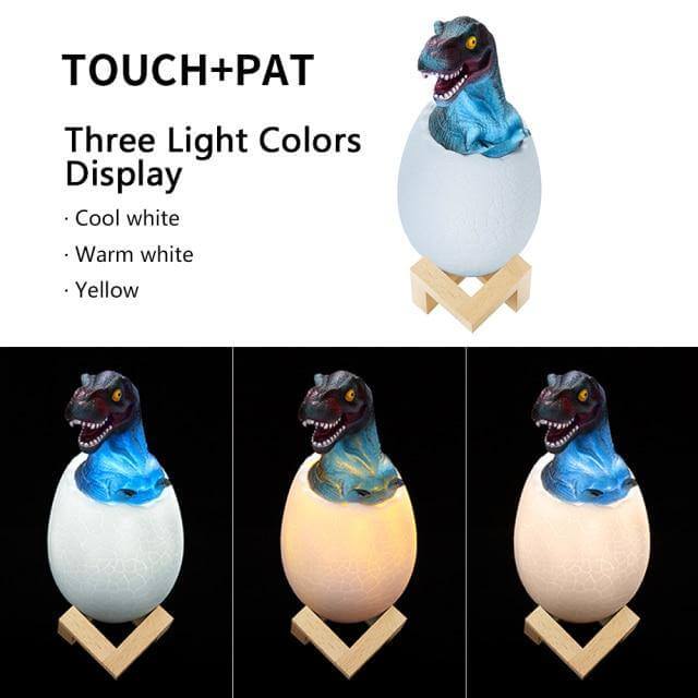 3D Dinosaur Egg Remote Control Colorful Bedside Light