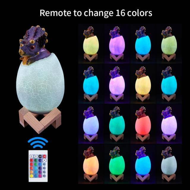 3D Dinosaur Egg Remote Control Colorful Bedside Light