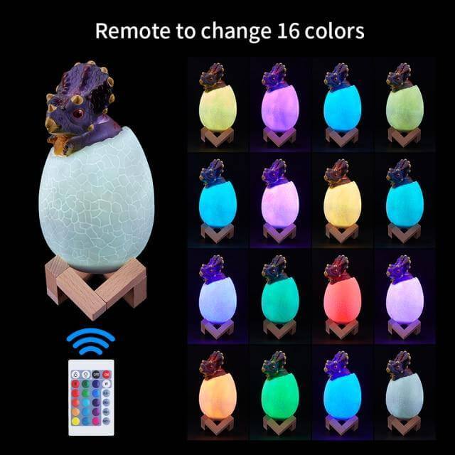 3D Dinosaur Egg Remote Control Colorful Bedside Light - Image 14