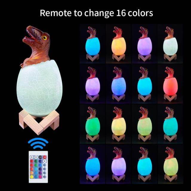 3D Dinosaur Egg Remote Control Colorful Bedside Light