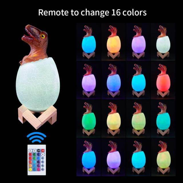 3D Dinosaur Egg Remote Control Colorful Bedside Light - Image 13