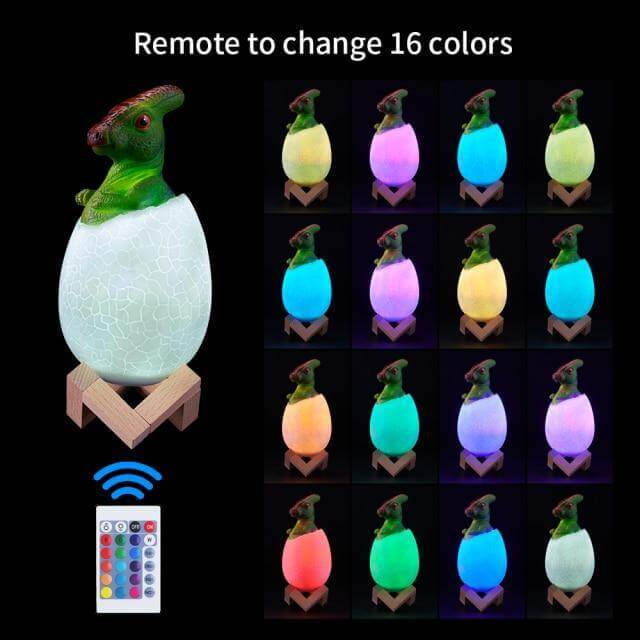 3D Dinosaur Egg Remote Control Colorful Bedside Light - Image 11