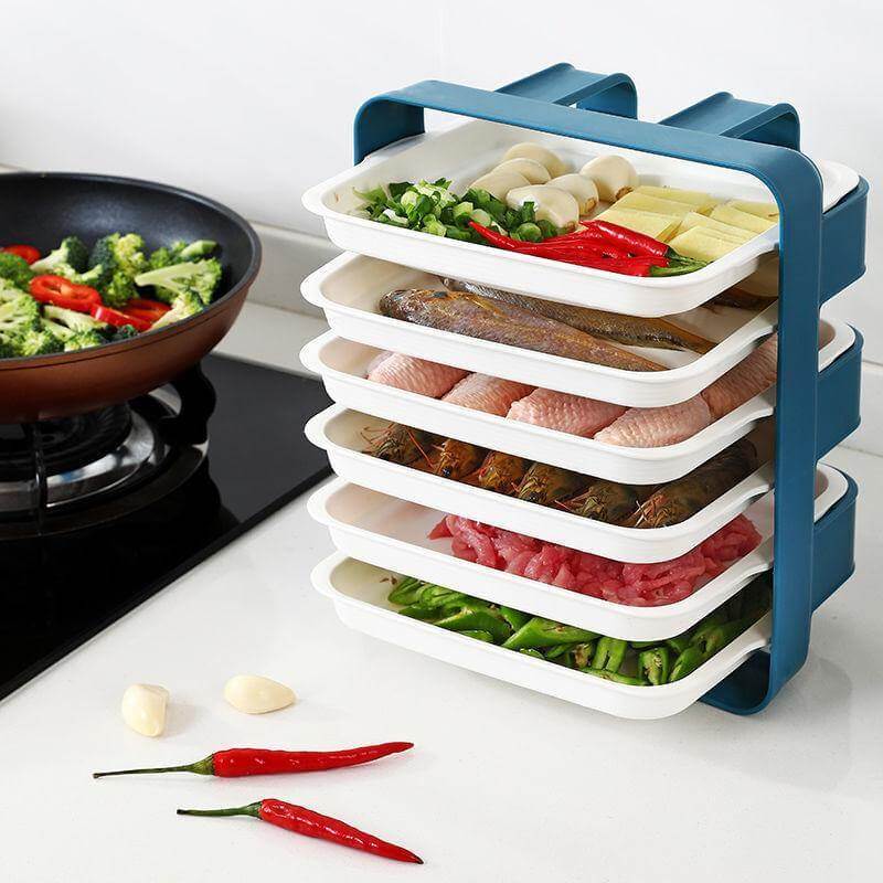 Wall-Mounted Multi Layer Kitchen Food Cooking Organizer - Image 0