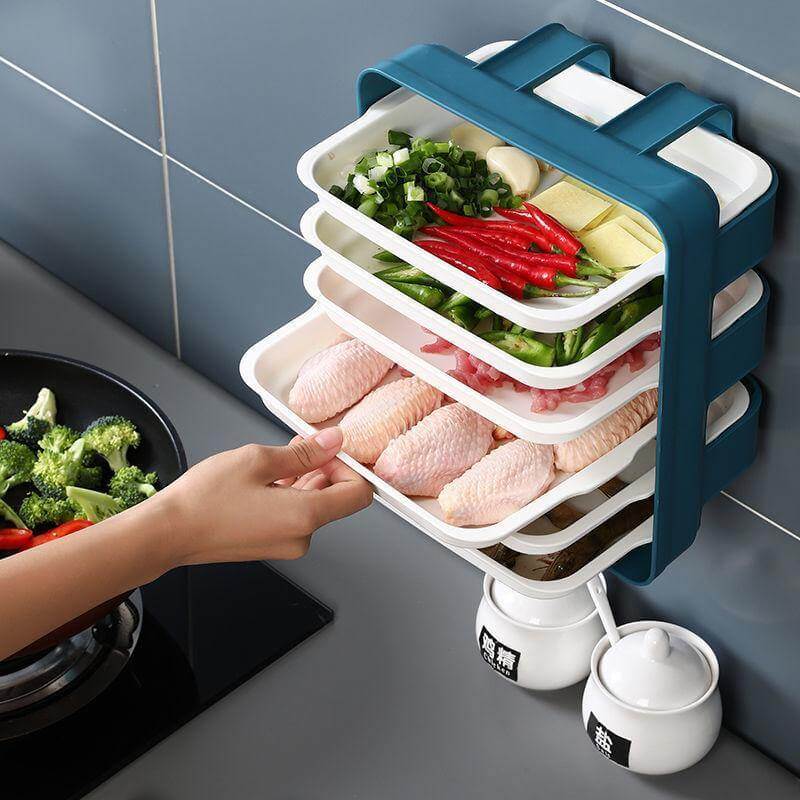 Wall-Mounted Multi Layer Kitchen Food Cooking Organizer - Image 2