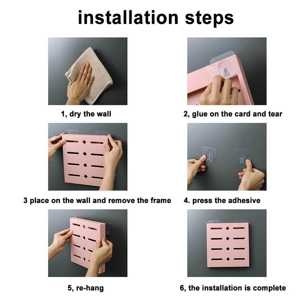 2PCS Square Pastel Mavi Wall-Mounted Knife Organizer - Image 9