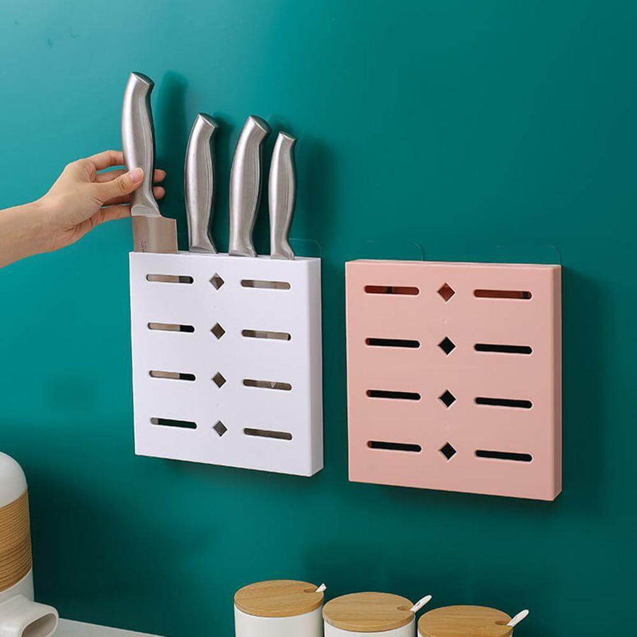 2PCS Square Pastel Mavi Wall-Mounted Knife Organizer - Image 7