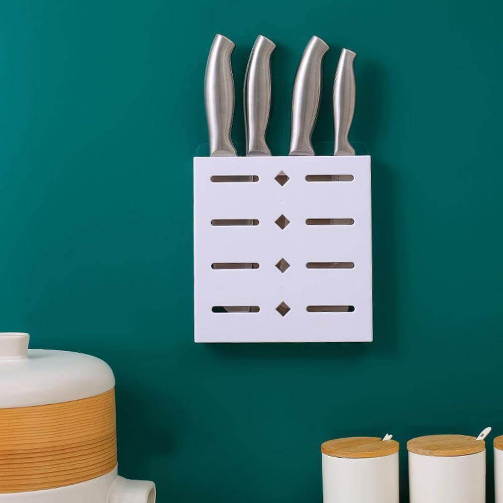 2PCS Square Pastel Mavi Wall-Mounted Knife Organizer