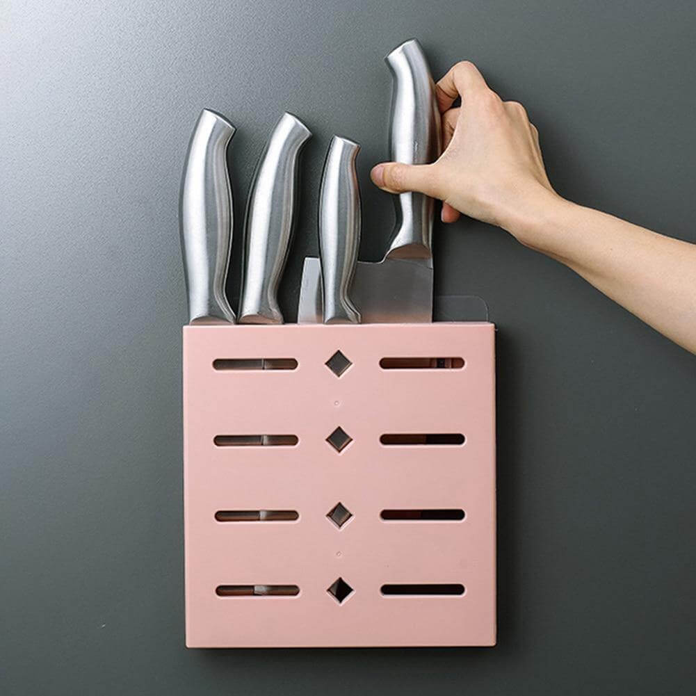 2PCS Square Pastel Mavi Wall-Mounted Knife Organizer - Image 13