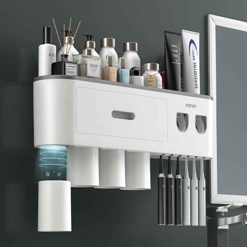 Automatic Toothpaste Squeezer Bathroom Storage Rack