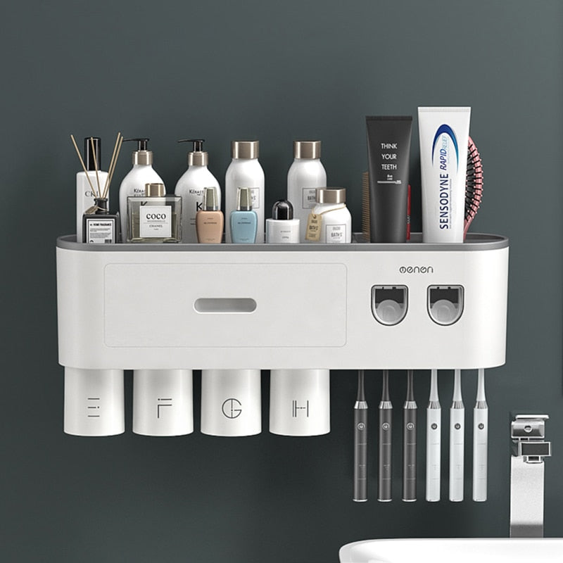 Automatic Toothpaste Squeezer Bathroom Storage Rack