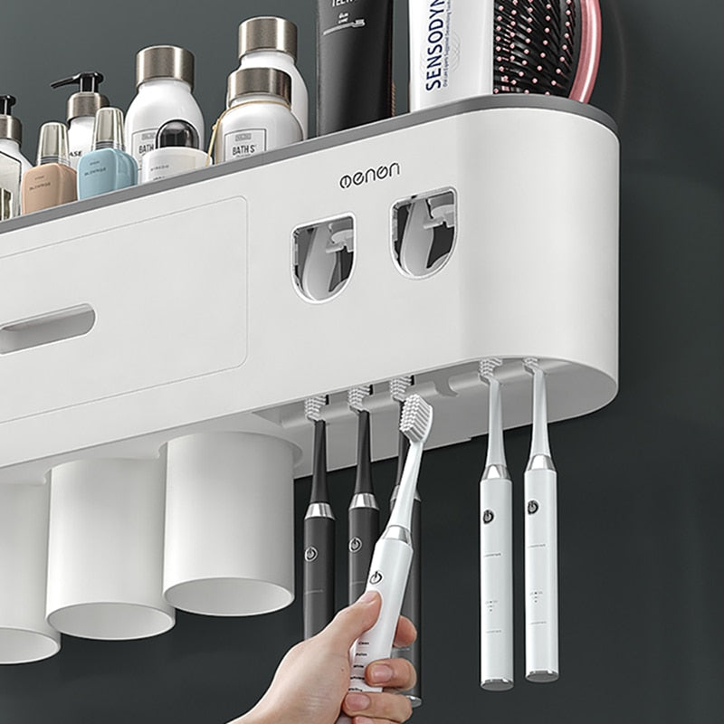 Automatic Toothpaste Squeezer Bathroom Storage Rack