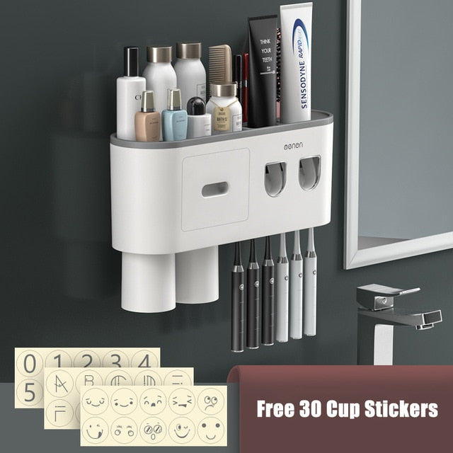 Automatic Toothpaste Squeezer Bathroom Storage Rack